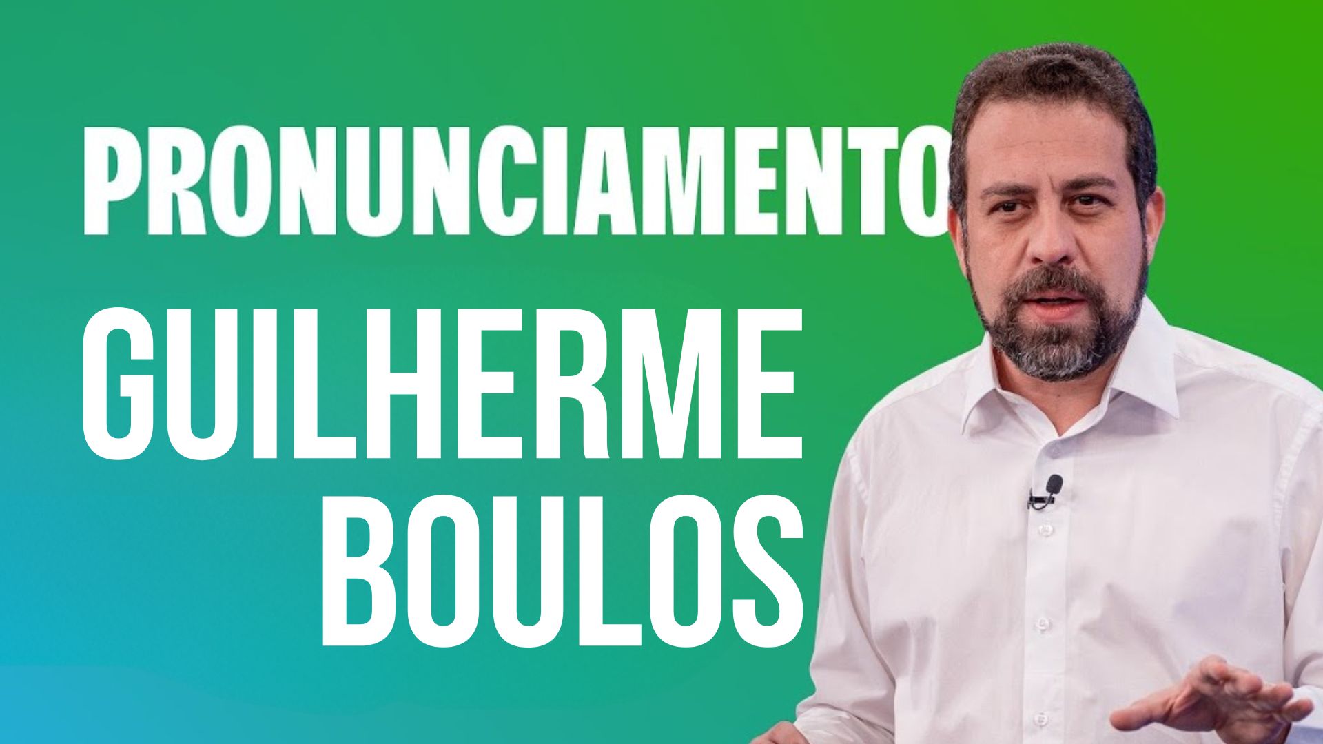 Guilherme Boulos faz pronunciamento no YouTube sobre a campanha em So Paulo